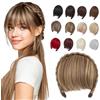 Elailite Frangia Capelli in Cerchietto a Trecce Castano/Biondo Dorato, Frangetta Frontale Voluminoso 55g Extension Hair Bang Fringe Hairpiece Posticci Donna