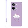 KARTXITAI Cover Compatibile con OnePlus Nord 3 5G/Ace 2V, Nuvole, arcobaleno, pioggia, fiocchi motivo Custodia con morbida in Silicone TPU con Assorbimento degli Urti e Anti-Graffio-Viola