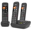 Gigaset C575A Trio - Cordless Trio con segreteria telefonica - possibilità di passare la chiamata da un portatile all'altro, Nero [Versione Italiana]