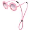 VEOIRXU Occhiali da sole Polarizzati Baby, Occhiali da Sole Retro Rotondo Bambini,Montatura in Plastica Occhiali da Sole per Bambini, Ponte nasale in Silicone Morbido per neonati da 0 mesi a 2 anni
