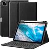 MoKo Custodia con Tastiera per Nuovo iPad Air 11 pollici 2025/2024, Custodia Magica Staccabile Folio con Tastiera, con Supporto per Matita per iPad Air 7a/6a/5a/4a Gen, Tastiera Layout Americano, Nero