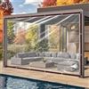 QOFLY Telone Occhiellato Impermeabile 2X2M Trasparente per Esterno, in PVC,Tenda da Balcone in Plastica Antipolvere, Antipioggia, Faccia Multiuso Polietilene
