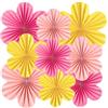 SUNBEAUTY UNBEAUTY 9 Pezzi Fiori Carta Rosa Giallo Ventagli Matrimonio Addobbi Decorazioni Tavolo Compleanno, Decorazioni Feste, Classroom Baby Shower Backdrop Garland