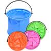 SJUNJIE 4 Pezzi Secchio Pieghevole Portatile Bacinella Pieghevole 2L Sport All'aperto Colore Giocare Piega Secchiello Multifunzionale per La Spiaggia Mare Campeggio Pesca