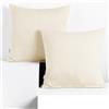 DecoKing Set di 2 federe 40 x 40 * 2 cm, jersey 100% cotone pettinato, chiusura a cerniera Ecrù Amber