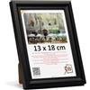 3-B Cornice portafoto Mori - Nero - 13 x 18 - Cornice in legno, cornice portafoto con vetro acrilico