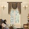 TOPLUXE Mantovana a Cascata per Finestre, Mantovana Floreale con Nappe, Tenda Corta Jacquard per Camera da Letto Soggiorno Cucina 1 Pezzo (Larghezza 100cm, Grigio & Oro)