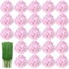 HinyoCo 28 Pz Ortensie Artificiali con steli, Ortensia di Seta Fiori Finti per Matrimonio Home Office Party Café Decorazione, centrotavola, composizioni Floreali (Rosa chiaro)