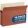 Blue Summit Supplies Blue Summit Redwell, 10 cartelline portadocumenti a fisarmonica marroni, 13,3 cm, tasche espandibili con corda rossa, organizer espandibile