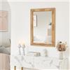[en.casa] Specchio da Parete Rettangolare 80x60 cm Specchio Decoratvo con Cornice Dorata in Legno di Eucalipto Stile Barocco Montaggio Verticale e Orizzontale