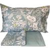 Fazzini completo lenzuola per letto singolo in puro cotone a tessitura fitta doppia balza art. Farfalle (Verde acqua 3)