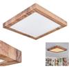 hofstein Lampada da soffitto a LED Bealeton, moderna lampada da soffitto in metallo/MDF/plastica, colore nero/effetto legno/bianco, lampada quadrata dal design scandinavo (35 cm x 35 cm), 1800 lumen, 3000