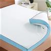 CASABEL Topper 140x190 cm con 2 Lati Morbido o Rigido, 7 cm, Memory Foam e Gel, Rivestimento in 100% Cotone, Topper Materasso Matrimoniale Traspirante, Rinfrescante e Ipoallergenico