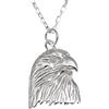 Alexander Castle Collana con ciondolo a forma di testa di aquila, in argento Sterling 925, con catenina in argento da 45,7 cm e confezione regalo, Argento sterling, senza pietra