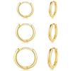 CERSLIMO - Orecchini a cerchio in argento 925, oro, argento, oro rosa, nero, set da uomo e donna, piccoli orecchini a cerchio, trago, helix, 8 mm, 10 mm, 12 mm, Argento