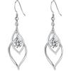 Qings Orecchini Aprile Moissanite per Donna, Argento 925 Orecchini Pendenti Pietre Portafortuna Birthstone Orecchino Gemma Solitario, Belli Gioielli Regalo di Compleanno per Ragazza Mamma Figlia