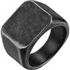 FindChic Anello con sigillo da uomo anello uomo acciaio chirurgico ipoallergenico regalo per papà misura 275 Anello Uomo Acciaio inossidabile Anello Grigio Anello Chevalier