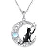 VONALA Collana con animale, in argento Sterling 925, altipiani mucca, Axolotl/elefanti, unicorno, gatto, dinosauro, gufo, collana con ciondolo per compleanno, regalo di Natale per donne e ragazze, 22