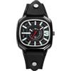 Lancardo Orologi da uomo e da donna, cinturino in vera pelle: rettangolare grande analogico al quarzo con scala a barre vintage punk cinturino in pelle con lancette luminose per Halloween, orologio da