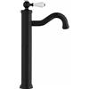 Yellowshop - Miscelatore bagno completo rubinetteria Como retrò vintage leva pomo bianco lavabo bidet vasca e doccia incasso esterno in ottone nero flessibile inox Made in italy (Lavabo Alto)