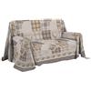 PENSIERI DELICATI Telo Copridivano 180 x 290 cm Made in Italy, Telo Copritutto 100% Cotone Puro, Fantasia Mountain Beige, Ideale come Telo Arredo, Salvadivano o Copriletto Estivo (1 Piazza)
