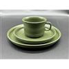 Kimmel Servizio da tavola da caffè, 1 tazza da 150 ml, piatto da 14 cm, piatto da 18 cm, plastica verde oliva
