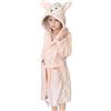 WYTbaby Accappatoio per bambini con cappuccio unisex in morbido pile per bambini da 2 a 14 anni, bianco, 2-4 Jahre