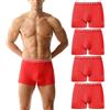 HOEREV Confezione da 4,Slip da Uomo Biancheria Intima Boxer Comodi e Traspiranti,Nero,XL