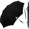 RonyCron Ombrello XL grande apertura automatica, resistente alle tempeste in nero, elegante, adatto come ombrellone da golf per uomo e donna, 138 cm, per 2 persone, punta in gomma, Nero , 138 cm