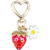 KIAYOO Portachiavi Fragola Carino, Ciondoli per Borsa, Portachiavi Kawaii Cuore Fiore Margherita Accessori per Zaino Decorazione per Borsa per Donne Ragazze Amici Compleanno Natale Capodanno Regalo