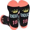 Huiguli 2 Paia Calze di Compleanno 18 Anni per Ragazze, Regalo Bambina 18 Ani, Calzini per 18 Anni Compleanno con Design Carino per Sorella Migliore Amica