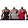 Ychnaim Canottiere da Uomo Muscle Gym Stringer per Allenamento Bodybuilding Sport Vest Racerback Cotton Color Nero+Grigio+Rosso Size L