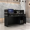 DEZAGCE Banco reception, Banco di Reception e Vendita - Mobili da Ufficio con 3 Cassetti, Nero - 110 x 120 x 48 cm