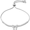 Yowivon Bracciale in Argento, Bracciale Bolo Regolabile Delicato di Tendenza con Slide, Bracciale con Fiocco in Zirconi,Regali di Gioielli d'Oro Senza Sbiadimento e alla Moda per Donna/Madre/Moglie