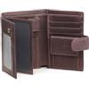 GOIACII Portafoglio Uomo in Pelle con Protezione RFID, Portafogli Grande da Uomo 12 Porta Carte di Credito e 3 Finestre Trasparenti, Tri-fold Portafoglio con Tasca Portamonete