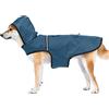 KoKoBin Impermeabile Cane Giacca riflettente per cani con cappuccio Foro del collo con cappuccio Super leggera e traspirante impermeabile per cani di taglia media e grande (blu grigiastro, XL)