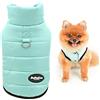 SMALLLEE_LUCKY_STORE Piumino invernale per animali domestici, foderato in pile con anello a D, per cani di piccola taglia, gatti, cuccioli, chihuahua Yorkie, vestiti caldi e freddi, blu, S
