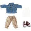 niannyyhouse OB11 1/12 BJD Vestiti per Bambola Cappotto Tasca Pantaloni Gilet Scarpe Denim Outfit 10,9 cm Action Figure Doll Dressup (Blu)