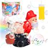 COLEESON Macchina per Bolle Babbo Natale con Luce e Musica, Giocattolo Divertente per Bambini, Macchina Bolle di Sapone Natalizia Portatile, Regalo per Ragazzi e Ragazze