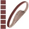 QUARKZMAN 25mm x 762mm Nastri Abrasivi, 6Pz 36/40/60/80/100/120 Grana Carta Vetrata per Levigatrice Ossido di Allumina Per Lavorazione Legno, Lucidatura Metalli, Affilatura Coltelli