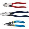 Klein Tools 80121 - Kit pinza spellafili con spellafili, pinze lineman e frese diagonali, 3 pezzi