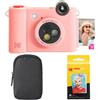 KODAK Smile+ 2-in-1 Fotocamera Digitale & Stampante Foto Bluetooth - Pacchetto Iniziale + Custodia + Carta Zink 20pz - 10MP - Rosa