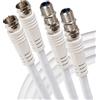 Maplin Cavo di prolunga coassiale per antenna satellitare TV tipo F maschio a femmina, 3 m, bianco