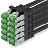 1aTTack.de Cat.7 Cavo di Rete 0,5m - Nero - 10 Pezzi - Ethernet LAN Cat.7 SFTP Spina RJ45 Cat6a 10 Gbit/s Compatibile con Cat5 Cat6 Cat6a Cat8 per Switch Router Modem Patchpanel
