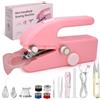 Ykall Macchina da Cucire Portatile, Elettrica a 2 Velocità, Ricaricabile e Facile da Usare, Cucitura Rapida, Compatta e Leggera, Perfetta per Tessuti, Abbigliamento, DIY, Casa e Viaggi (Rosa)