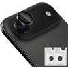 Locofun Pellicola Fotocamera per iPhone 17 Air, 9H Vetro Temperato Cover Anello Individuale in Metallo, HD Chiaro, 2 Set (Nero)