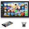 Motorsi Autoradio 2 Din con Bluetooth, 7 Pollici Mirror Link Stereo Auto con Schermo USB FM Radio AUX TF Controllo del Volante Collegamento Mirror per Telefono Android/iOS + Telecamera Posteriore