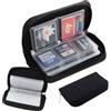 BAOSROY Custodia per Schede di Memoria Con 22 Slot - Porta Schede SD e Memory Card Con Cerniera per Viaggiare, Nero