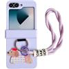 Casevita - Custodia carina compatibile con Samsung Galaxy Z Flip 6 con anello e cordino, protezione a cerniera divertente con design anime e cartone animato, cover protettiva antiurto per Z Flip 6