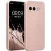 kwmobile Custodia Compatibile con Google Pixel 9a Cover - Protezione Back Case Morbida - Silicone TPU Effetto Metallizzato Oro Rosa Metallizzato